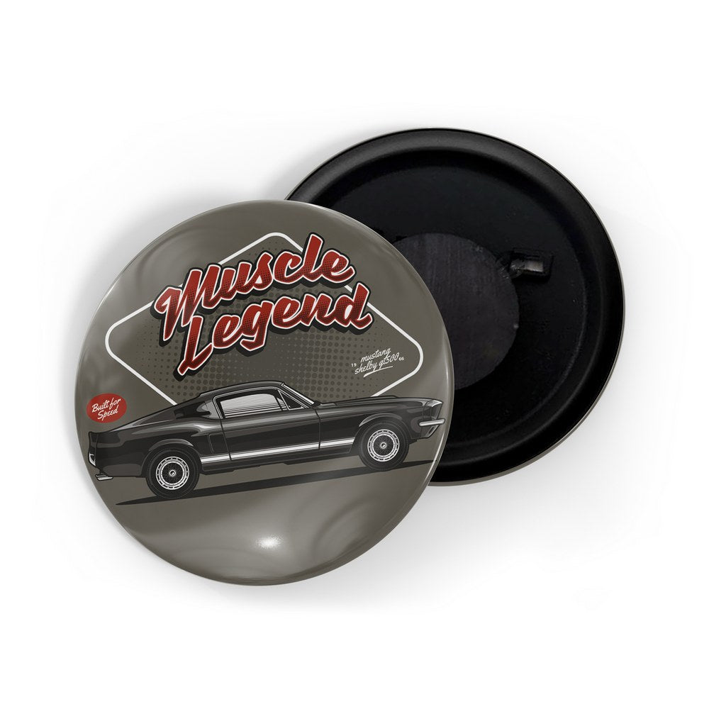 dhcrafts Fridge Magnet Grey Classic legend Vitnage Car Automobile D10 Glossy Finish Design Pack of 1 (58mm)